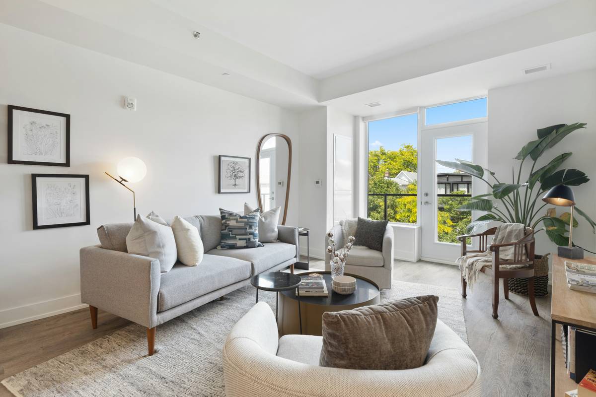 white and brown living room set